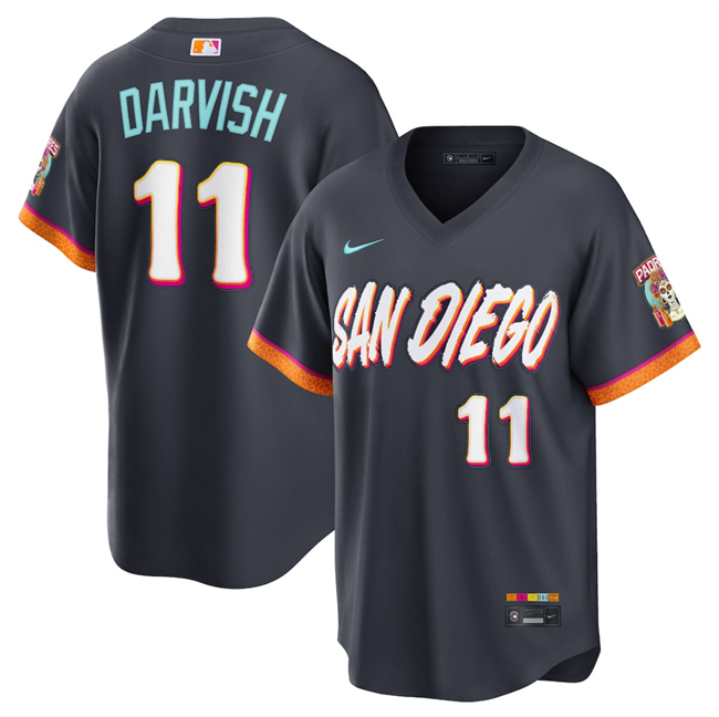 Men's San Diego Padres #11 Yu Darvish Obsidian 2026 City Connect Stadium Stitched Baseball Jersey